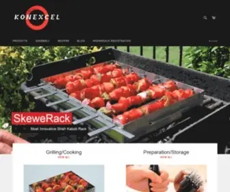 Konexcel.com(Shish Kabob Set 'SkeweRack' that Turns Over 6 Skewers Simultaneously) Screenshot