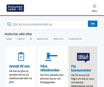 Konsumentverket.se(Startsida) Screenshot