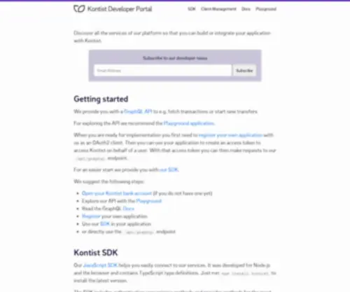 Kontist.dev(Kontist Developer Portal) Screenshot