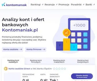 Kontomaniak.pl(Wybierz najlepsze konto bankowe) Screenshot