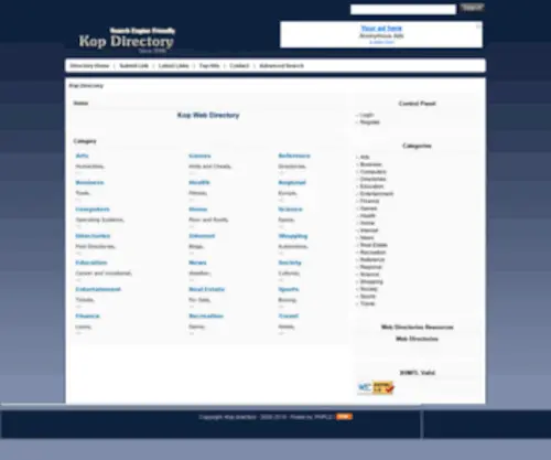 Kopdirectory.com(Kop Web Directory) Screenshot