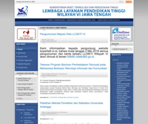 Kopertis6.or.id(LLDIKTI Wilayah VI Jawa Tengah) Screenshot