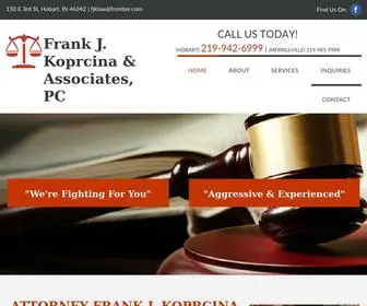 Koprcinalaw.com(Attorney-Hobart, IN-Frank J Koprcina & Associates PC) Screenshot