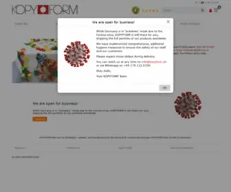 Kopyform.com(Esspapier und Schokolade bedrucken) Screenshot
