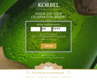 Korbel.com(Korbel California Champagne) Screenshot