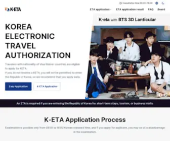 Koreaeta.kr(Korea Electronic Travel Authorization Website) Screenshot