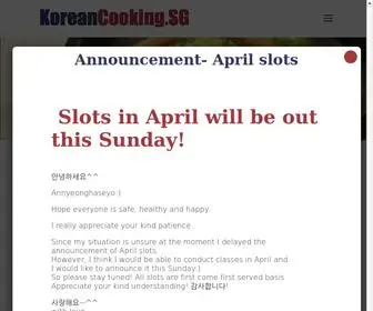 Koreancooking.sg(Korean Cooking SG) Screenshot