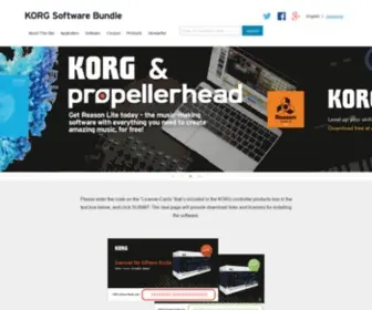 Korg-License-Center.com(KORG LICENSE CENTER.COM) Screenshot