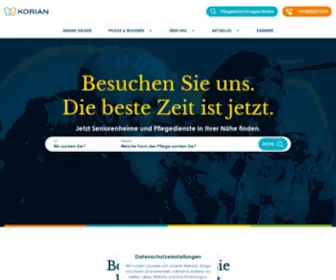 Korian.de(Pflege & Betreuung für Senioren & Hilfebedürftige) Screenshot