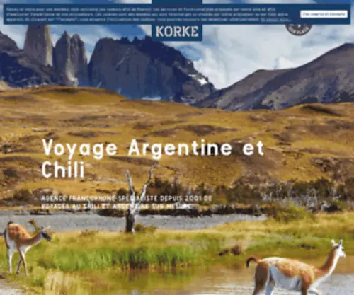 Korke.com(Voyages sur mesure Patagonie) Screenshot
