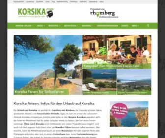 Korsika.com(Korsika Reisen. Ferien Infos für Urlaub auf Korsika) Screenshot
