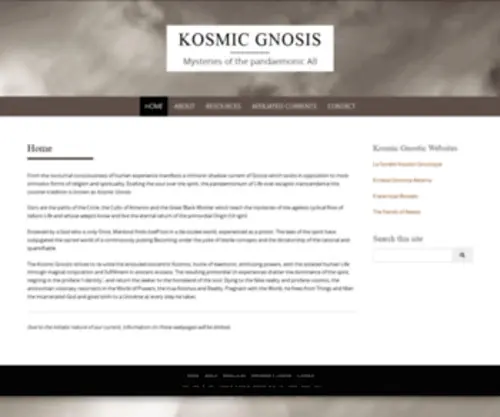 Kosmic-Gnosis.org(Mysteries of the pandaemonic All) Screenshot