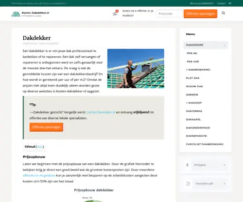 Kosten-Dakdekker.nl(Dakdekker info) Screenshot