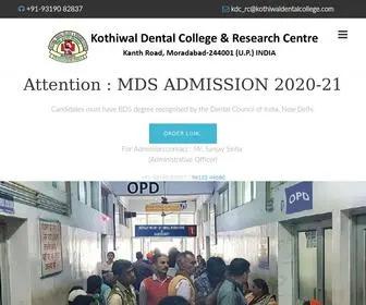 Kothiwaldentalcollege.com(Kothiwal Dental College and Research Centre) Screenshot