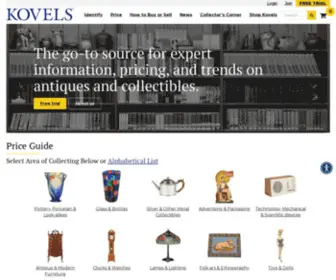 Kovel.com(Antiques, collectibles information identifying, pricing, buying selling) Screenshot