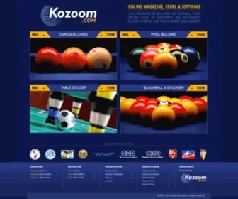 Kozoom.com(Kozoom Billiards Websites) Screenshot