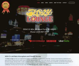 Kozylounge.com(Small and Kozy. If you want a quiet place to read your paper and have a burger. Kozy Lounge) Screenshot