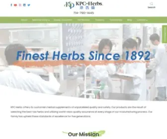 KPC.com(Traditional Chinese Medicine and Herbs Extracts Since 1892) Screenshot