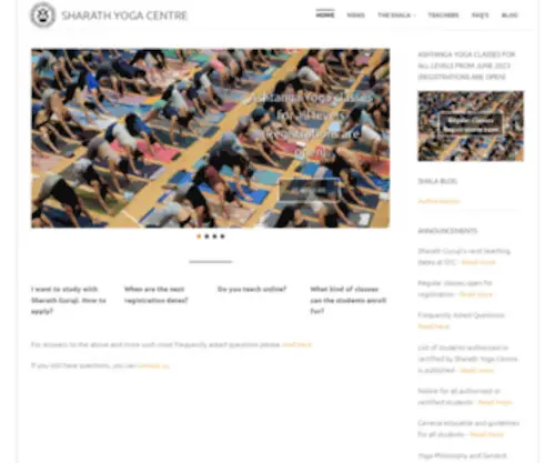 Kpjayi.org(Sharath Yoga Centre) Screenshot