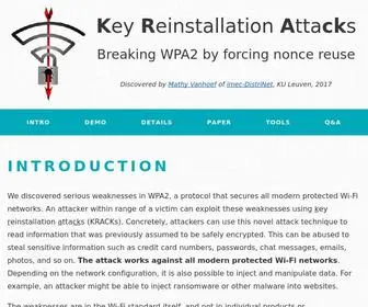 Krackattacks.com(This website presents the Key Reinstallation Attack (KRACK)) Screenshot