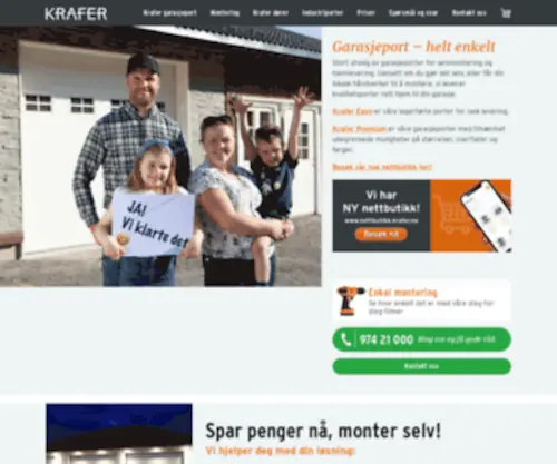 Krafer.no(Garasjeporter fra Krafer leveres rett hjem og er klar for montering) Screenshot