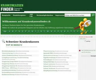Krankenkassenfinder.ch(Ist das Verzeichnis der Schweizer Krankenkassen) Screenshot