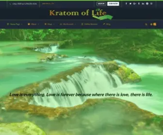 Kratomoflife.com(Online Kratom (Mitragyna speciosa) Botanical Shop) Screenshot