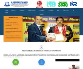 Krce.ac.in(Established in the year 2008 K. Ramakrishnan college of Engineering) Screenshot