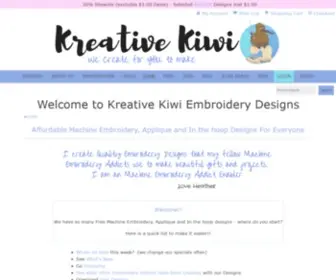Kreativekiwiembroidery.co.nz(Embroidery Designs and Free Embroidery Patterns) Screenshot