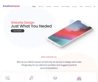 Kreativemania.com(Website design and devlopment) Screenshot