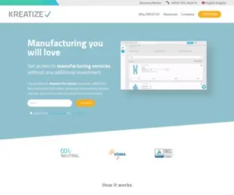 Kreatize.com(Get ready for Cloud Manufacturing) Screenshot