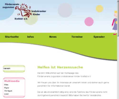 Krebskinder-Krefeld.eu(Förderverein) Screenshot