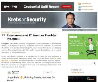 Krebsonsecurity.com(In-depth security news and investigation) Screenshot