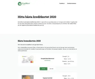Kreditkortonline.se(Kreditkort Online: Hitta bästa kreditkortet 2020) Screenshot