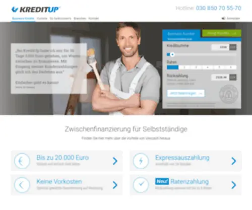 Kreditup.de(Kredit für Selbständige & Onlinekredit für Existenzgründer) Screenshot