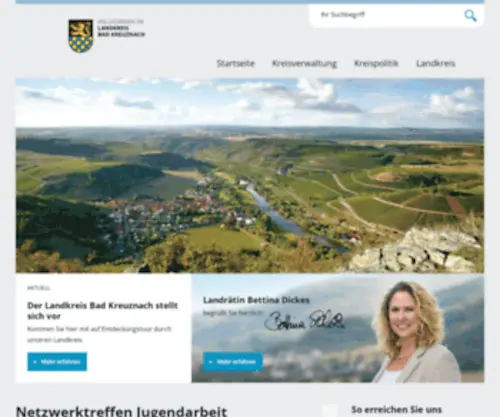 Kreis-Badkreuznach.de(Offizielle Informationen aus dem Landkreis Bad Kreuznach) Screenshot