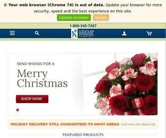 Kremp.com(Send Flowers Today and Have Flowers Delivered Tomorrow) Screenshot
