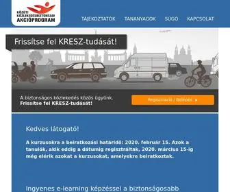 KreszFelfrissito.hu(Minden nap autóvezetők és kerékpárosok százezrei vesznek részt a közlekedésben. Ön) Screenshot