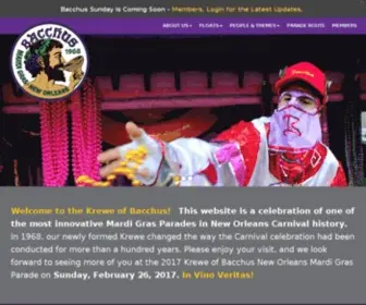 Kreweofbacchus.org(Krewe of Bacchus) Screenshot