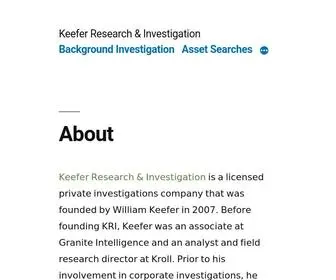 Krinvestigation.com(Keefer Research & Investigation) Screenshot