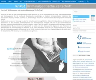 Kripoz.de( Kriminalpolitische Zeitschrift) Screenshot
