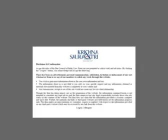 Krishnaandsaurastri.com(Krishna & Saurastri Associates LLP) Screenshot