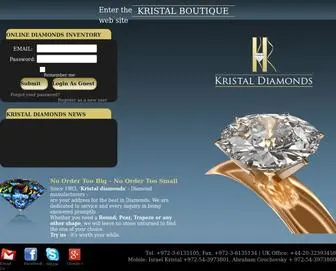 Kristal-Diamonds.com(Jewelry Wholesaler and Custom Design Since 1983) Screenshot