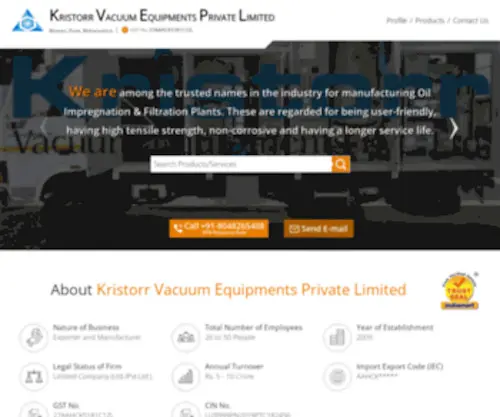 Kristorr.in(Kristorr Vacuum Equipments Private Limited) Screenshot