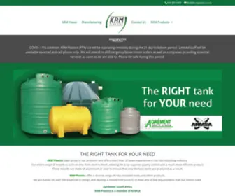 KRMplastics.co.za(Rotational Tanks for your every Need) Screenshot