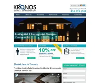 Kronoselectrical.ca(24/hr Emergency Electrician Toronto) Screenshot