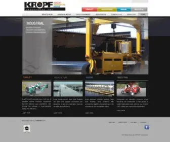 Kropfindustrial.com(Kropf Industrial l Conolift l Marine Hydraulic Equipment l Kropf Marine Floating Dock Systems l Commercial Floating Dock Systems l Residential Docks l Hydraulic Boat Trailers l Kropf Aquaculture l Kropf Industrial l Custom Fabrication) Screenshot