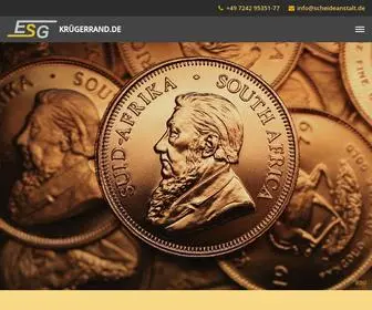 Kruegerrand.de(Krügerrand Goldmünzen kaufen und verkaufen im ESG Krügerr) Screenshot