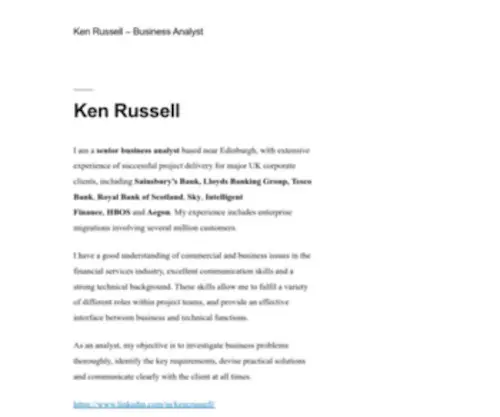 Krussell.co.uk(Business Analyst) Screenshot