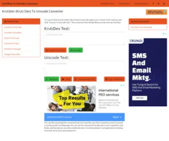 Krutidevunicodeconverter.com(KrutiDev (Kruti Dev) To Unicode Converter) Screenshot